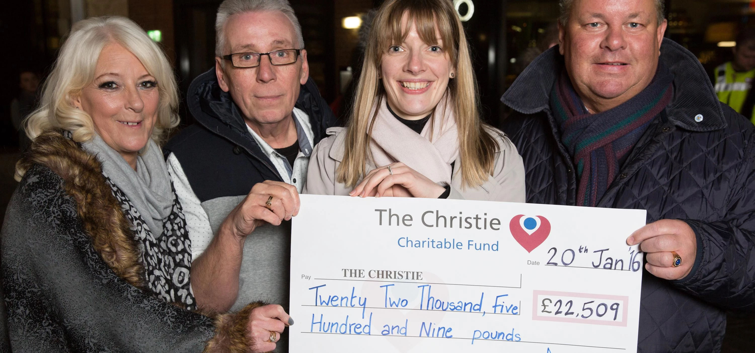 Diane Byrne, Frank Byrne (Event organisers), Rebecca Jones (Fundraising Development Manager at The C