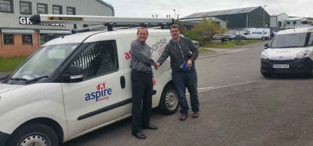 Pictured left-right is Dave Mason from Aspire Housing with Brookhouse Training student Mark Nicholls