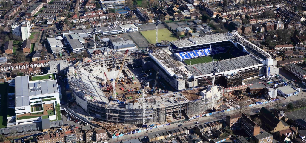 New aerial photos of Tottenham Hotspur's new stadium. Image: THFC