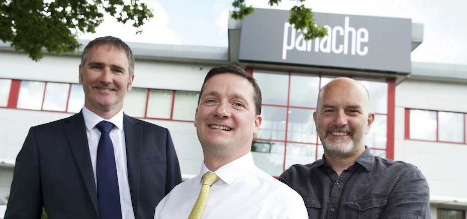 Left to right, Jonathan Craig of Finance Yorkshire, Bill Montague, Financial Director of Panache Lin