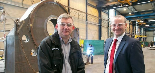 Graeme Parkins of Dyer Engineering (left) with Richard Scott of Sanderson Weatherall