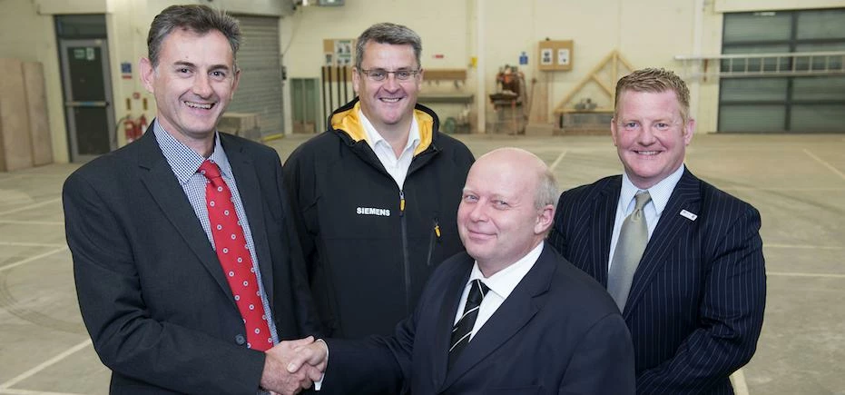 Martin Hottass, Siemens’ UK Head of Skills, with Gary Warke, Hull College Group Chief Executive, and