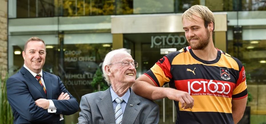 Benji Pickin (left), manager of Bradford & Bingley Rugby Club, with Jack Tordoff, chairman of JCT600