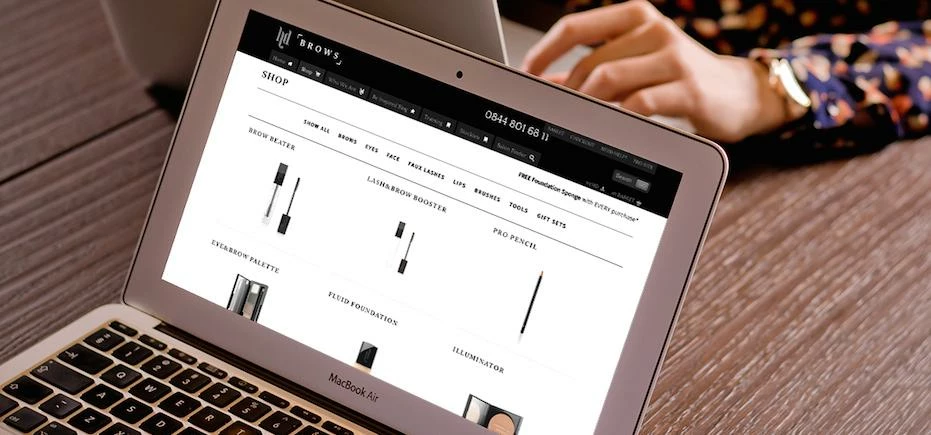 The design of HD Brows new site. 