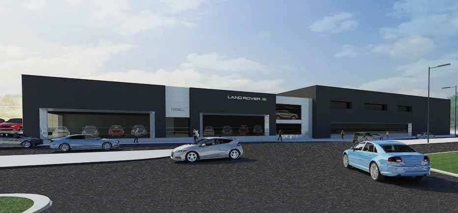 An artist's impression of the completed dealership as seen from Sheepscar Road.
