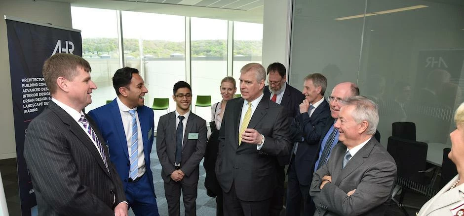 HRH The Duke of York tours the Oastler Building. 