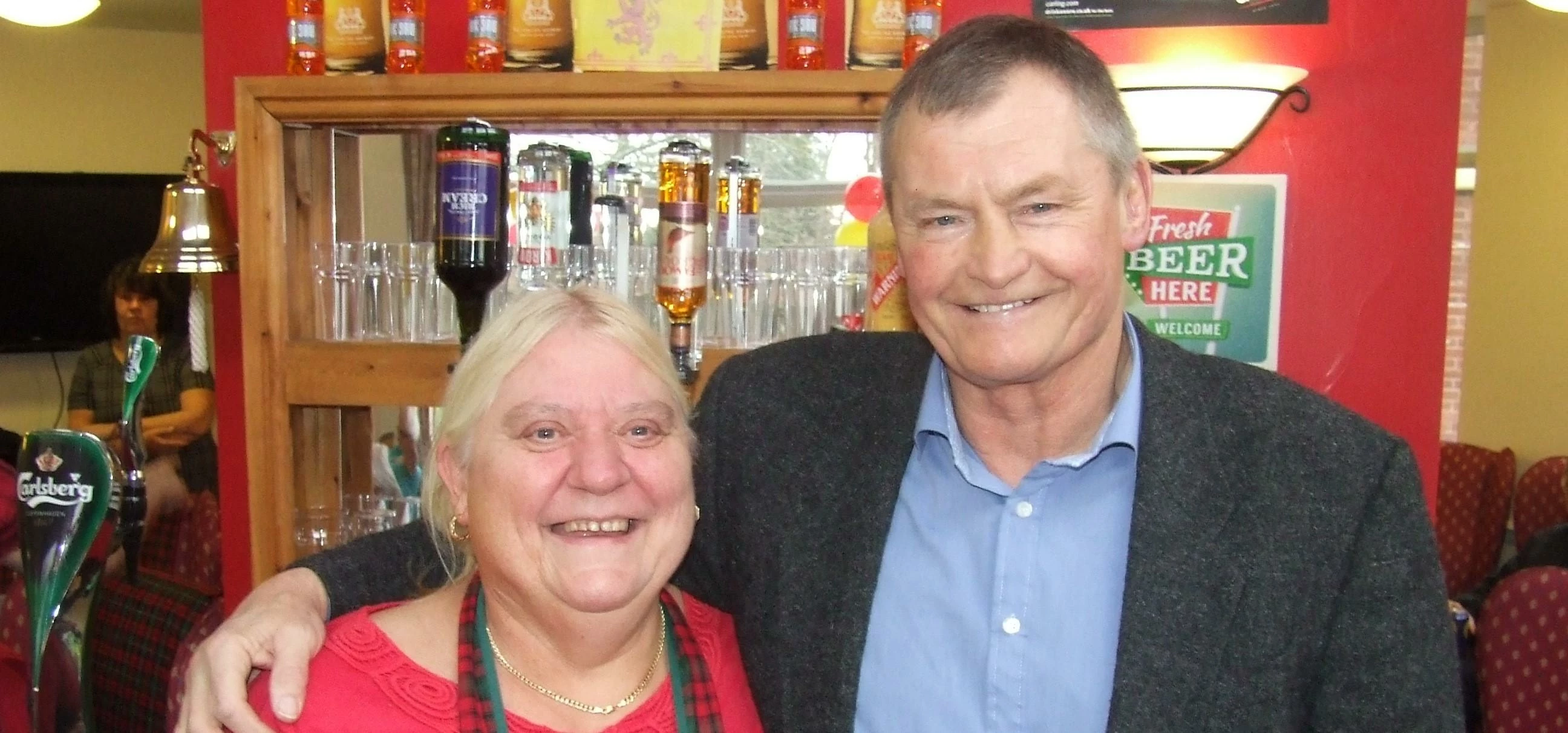 Care home manager Cindy Turner and former England and Hull KR Rugby League player Phil Lowe 