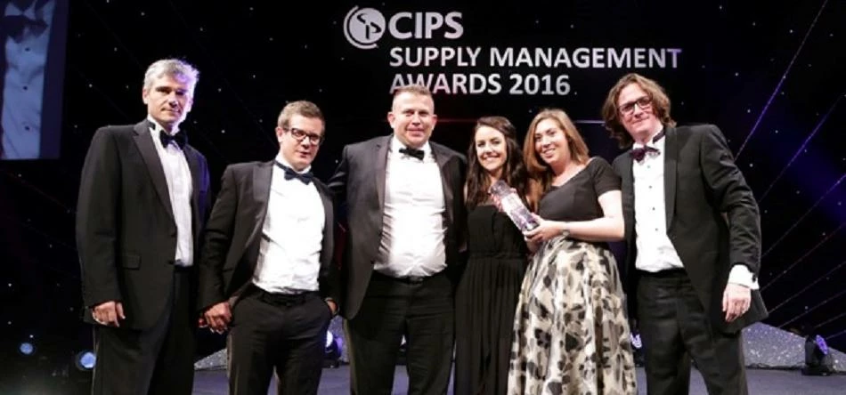 Fusion21 team members collect the CIPS Supply Management Award 2016 for ‘Best Contribution to the Re