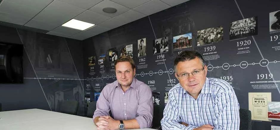 Leach director Jim Parkin with managing director Richard Leach.