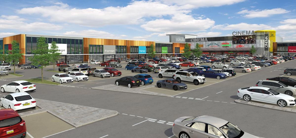 A CGI of Liverpool Shopping Park's leisure element