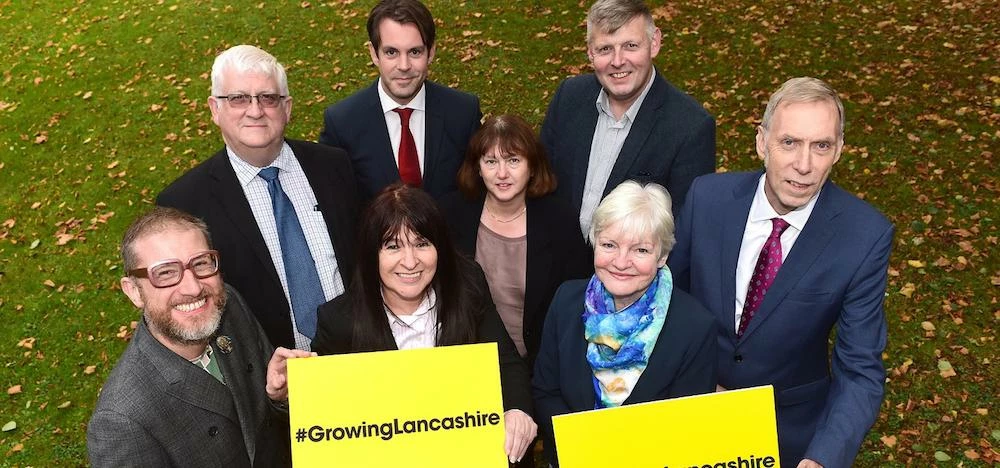 L/R Andrew Leeming (Boost),  John Regan (Lancaster Chamber), Babs Murphy (North and Western Lancashi