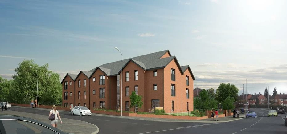 The transformation of a former derelict pub into council homes.