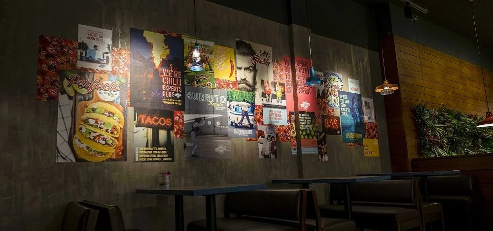 Feature wall vinyls that reflect the Barburrito brand have been created by Leach