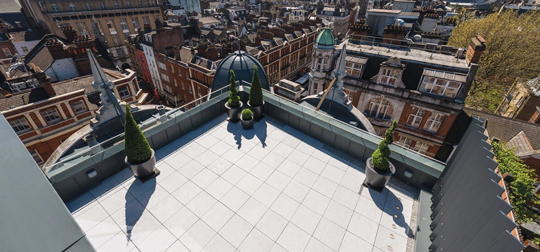 A rooftop terrace at 77 Shaftesbury Avenue, which is set to welcome Snapchat as a new tenant.
