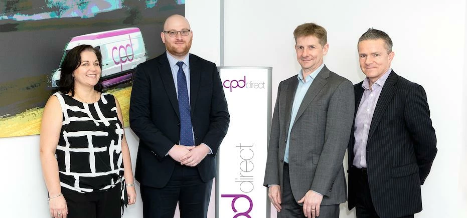 Kirstie Lloyd CPD Finance Director, Chris Knight, Barclays, Ian Warvill, CPD Operations Director and