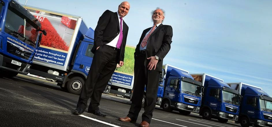 Franks the Flooring Store’s Mick Copeland and David Stubbs with the new vehicles
