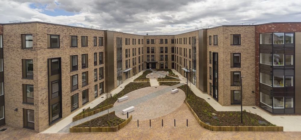The scheme comprises 326 bedrooms across two four-storey blocks