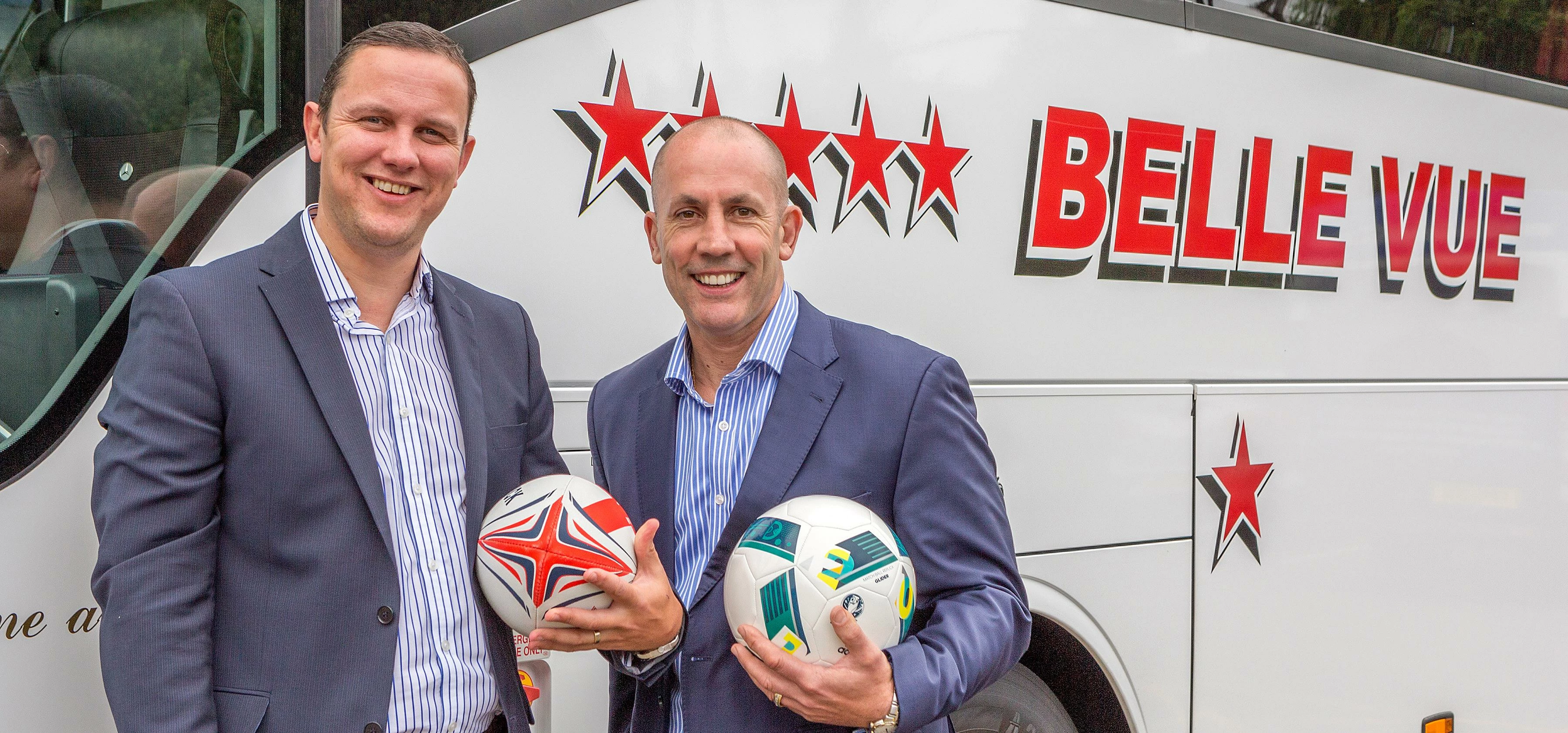 Steve Butchart, CEO of inspiresport, is pictured, left, with Phil Hitchen, managing director of Bell