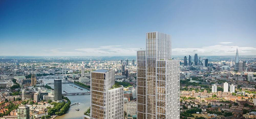 Artist's impression of the two new towers at One Nine Elms.