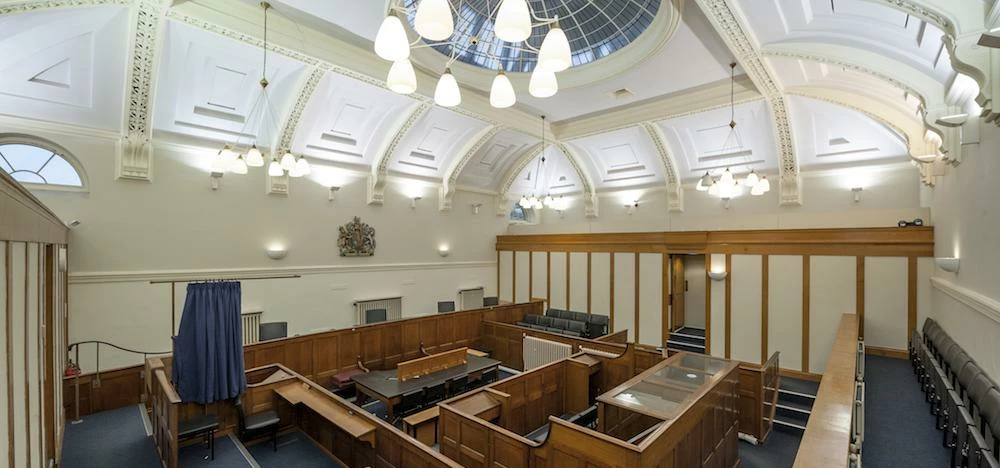 The courtroom at Sessions House