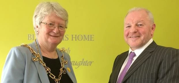 St Martins Care Managing Director Kevin Pattison (LHS) with Councillor Barbara Inman,   Mayor of Sto