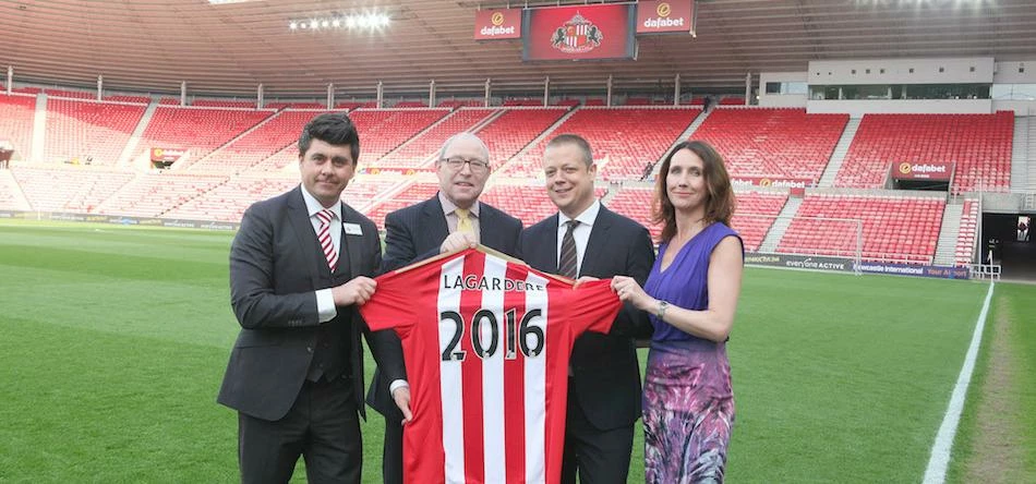 L-R Gary Hutchinson, Commercial Director at SAFC, Richard Bermitz, Football Partnerships Director UK