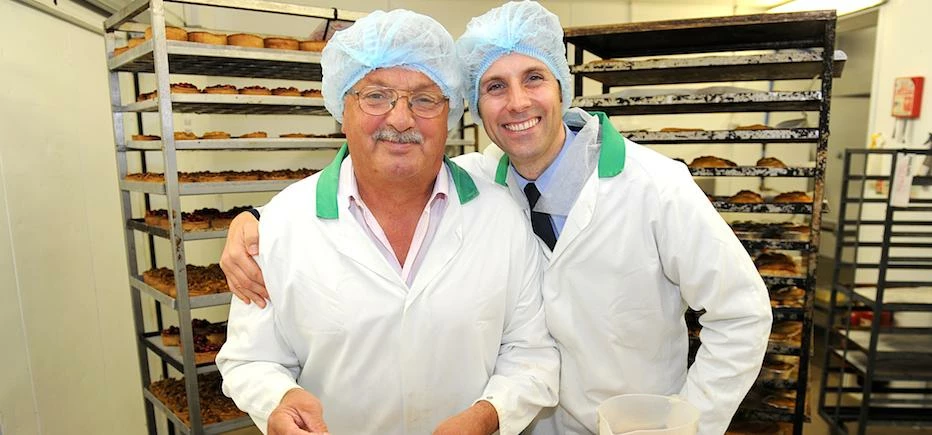 Roger Topping, MD of The Topping Pie Company and son Matthew Topping, sales director.