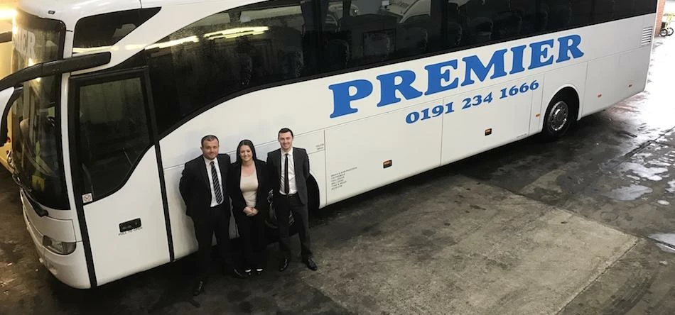 Jonathan Kerr and Samantha Paddison, Premier Transport with Paul Smith, Barclays.