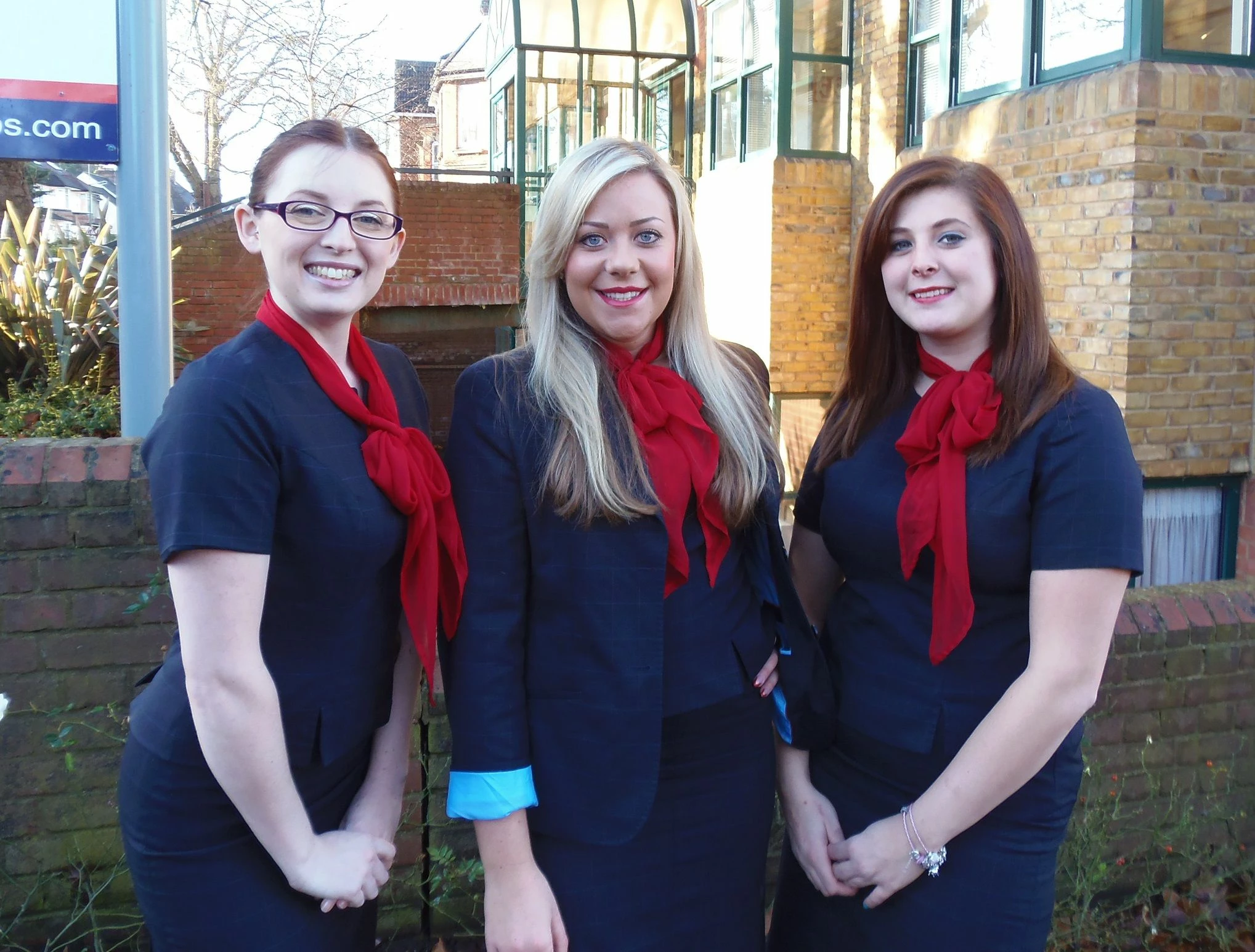 Three of Persimmon Homes South East’s new sales trainees – from left: Chelsie Butler, Sophie Keulema