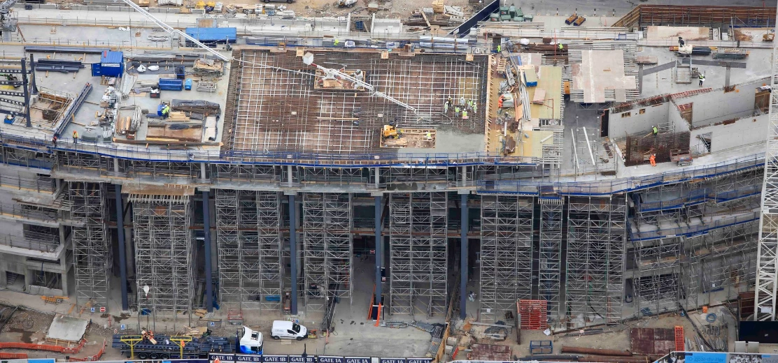 The West Stand entrance at Tottenham Hotspur's new stadium. Image: THFC