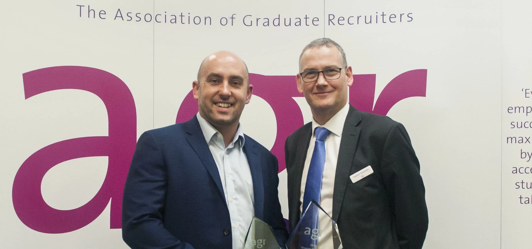 Nick White, Graduate Programme Manager at Fujitsu with Stephen Isherwood, CEO, AGR