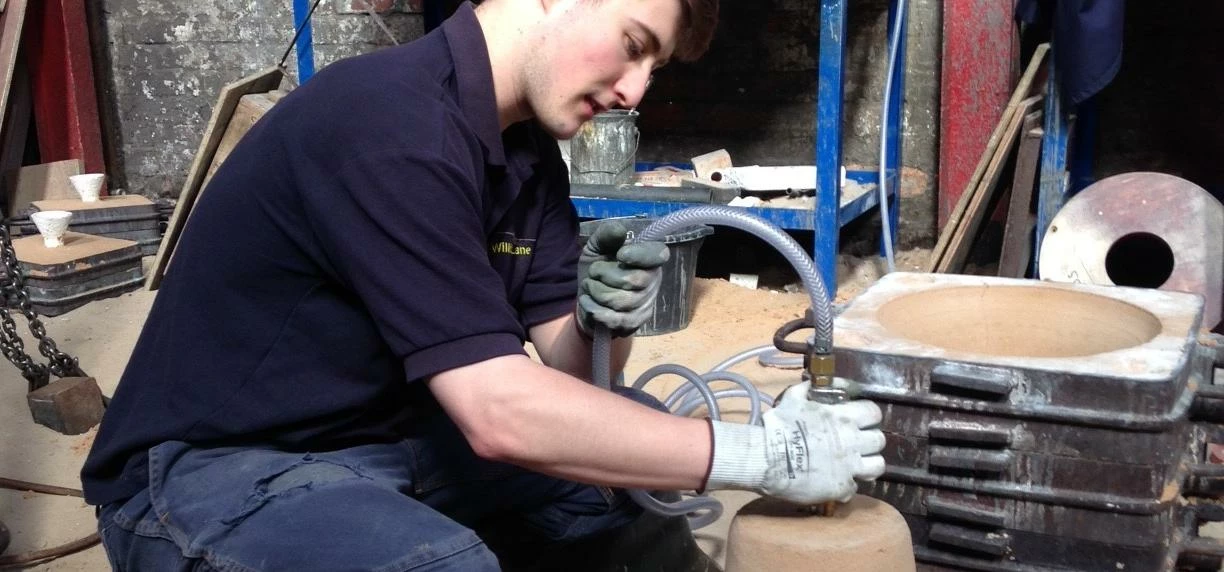 Sam Turner from STS working on the new bell