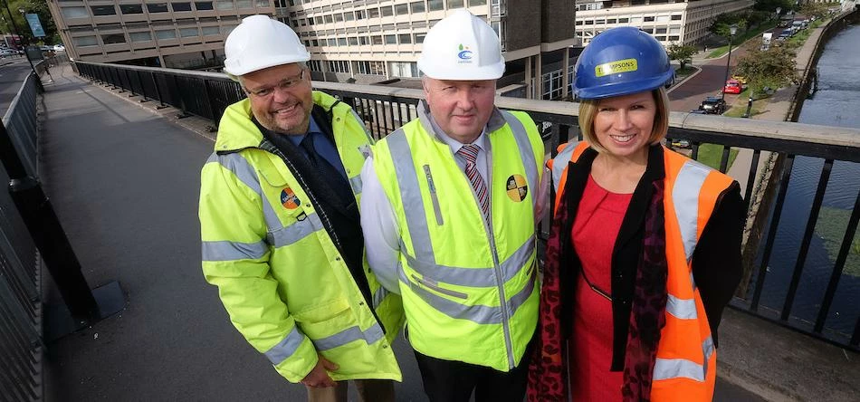 Left to right, Ian Beaumont (Milburngate Project Manager), Steve Hunter (Project Director, Carillion