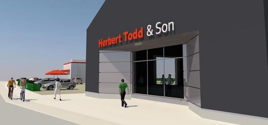 A CGI of the new Monks Cross store for Herbert Todd & Son. 