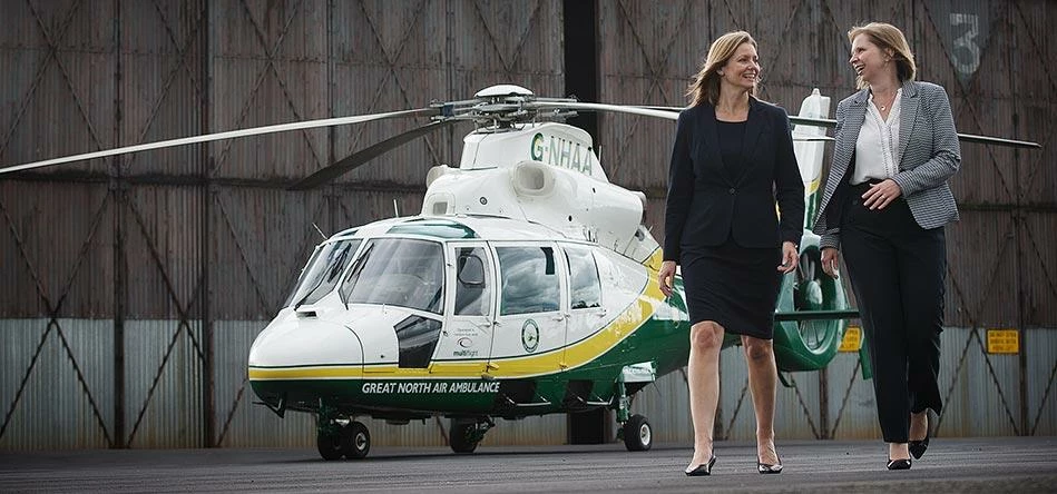 Deborah Lewis-Bynoe, Director of Charity Services at GNAAS (left), with UNW Head of Charity Anne Hal