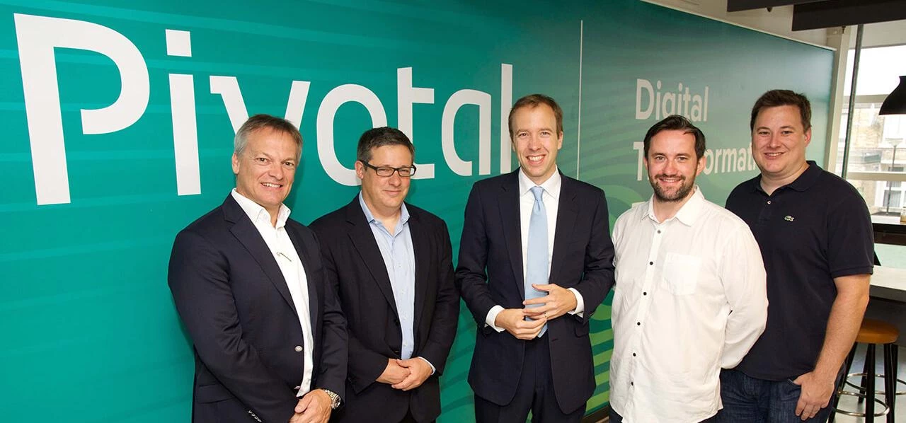 Pivotal's team following the announcement of a new innovation hub at Silicon Roundabout.