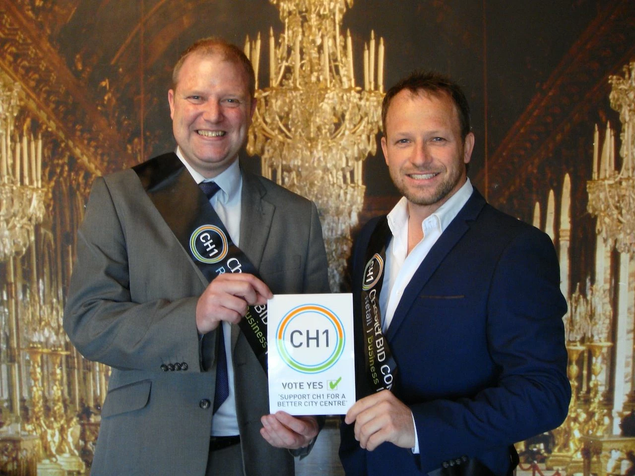 Paul Daniels, Chairman of the CH1ChesterBID Company and Lenny Cunningham, General Manager at Cruise 