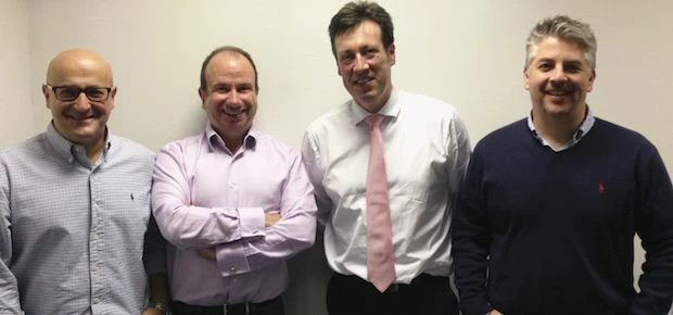 left to right, Datalaw chairman Howard Joseph, managing director Charles Peter, Will Clark of Enterp