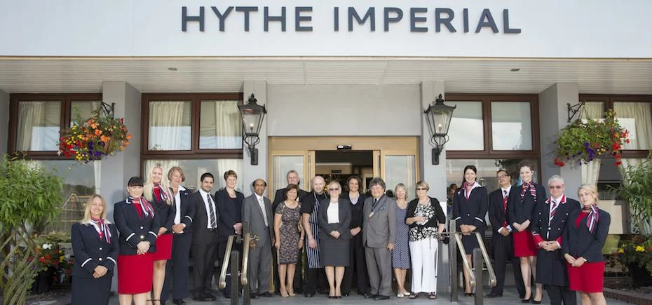 Len Louis, Chief Executive of Classic British Hotels, and Michael Lyons, the Mayor of Hythe, join wi