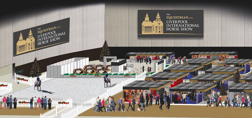 A CGI of the inaugural Liverpool International Horse Show