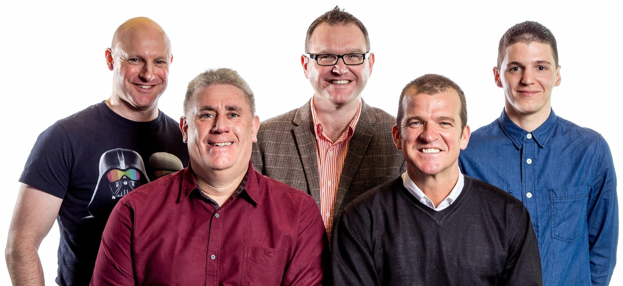BBC Tees’ Sports’ team, l-r Mark Drury, Ali Brownlee, Paul Addison, Neil Maddison and Rob Law