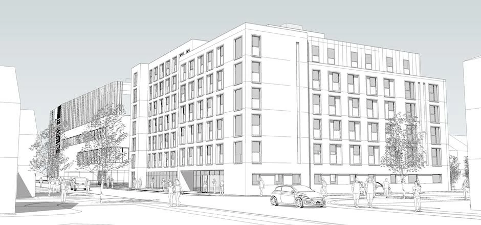 CGI of the new student accommodation development on Blenheim Walk. 