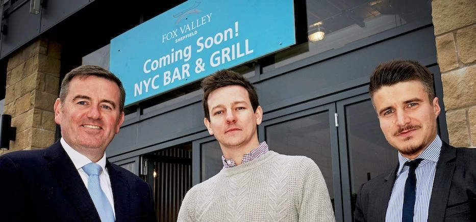 Dave Mathieson, Barclays, Lee Edwards, NYC Bar and Grill and James Pemberton, Barclays.