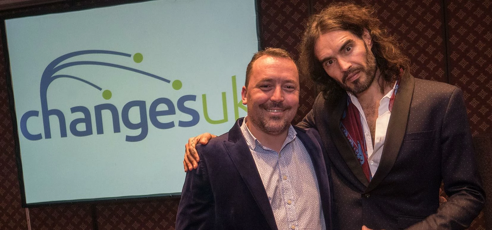 Steve Dixon with Russell Brand at the 'Sobering Thoughts' event