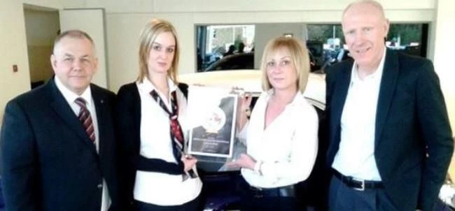 Some of the team at Bristol Street Motors Vauxhall, in Chesterfield, with their award.