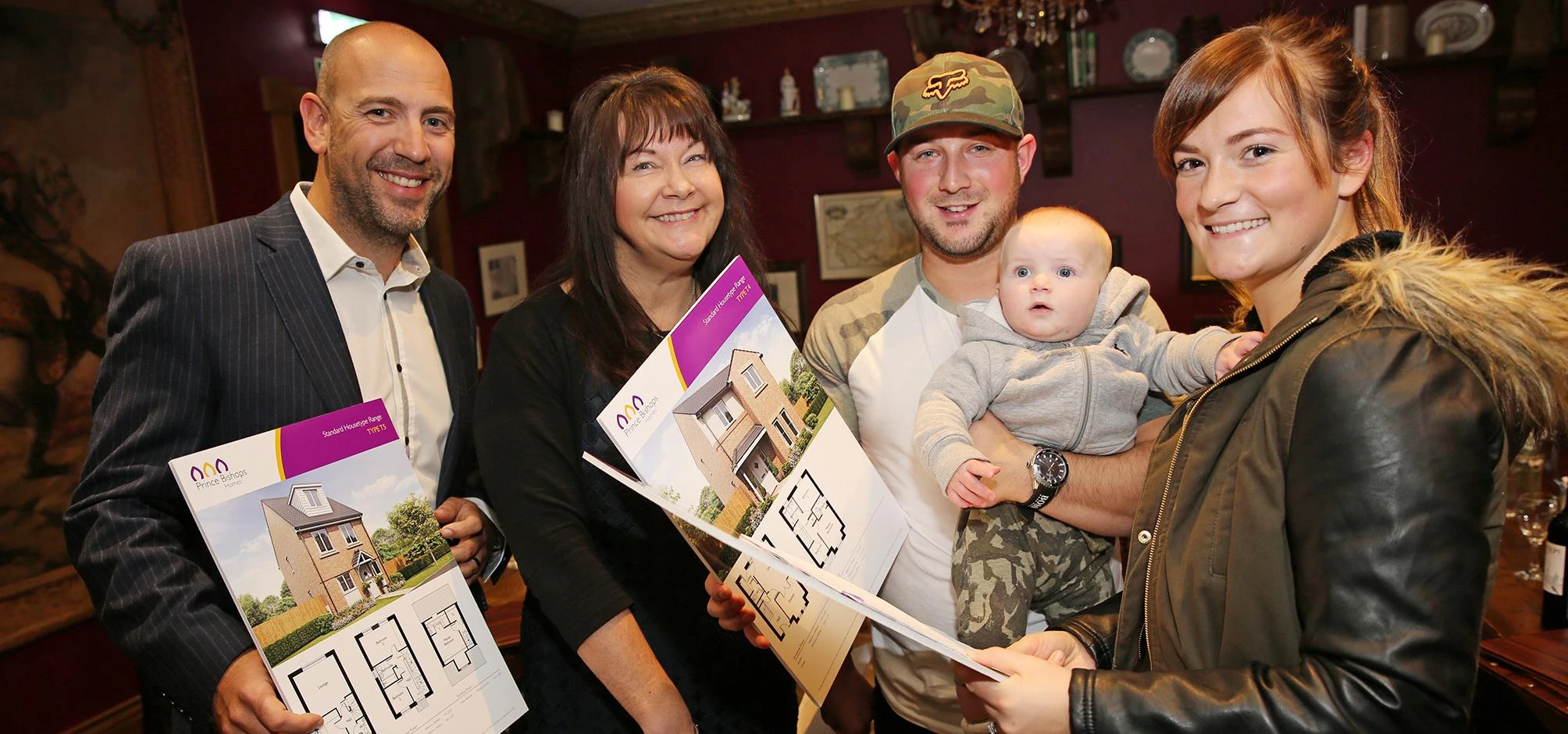 (L-R) Ergo Projects’ Adrian Reay and Prince Bishops Homes’ Moya Jones, with visitors who provided fe