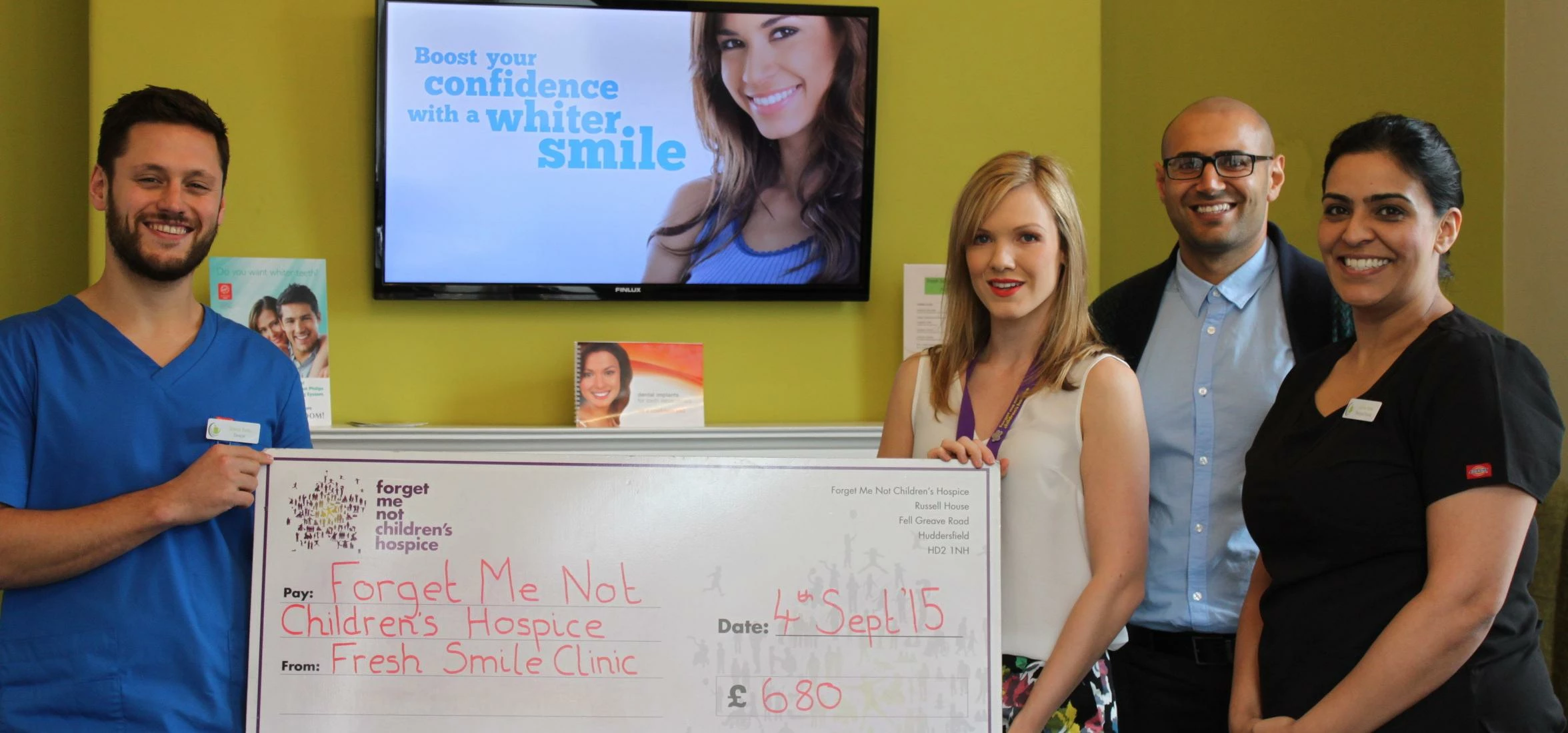 Fresh Smile Clinic raises almost £700 for Forget Me Not Children's Hospice 