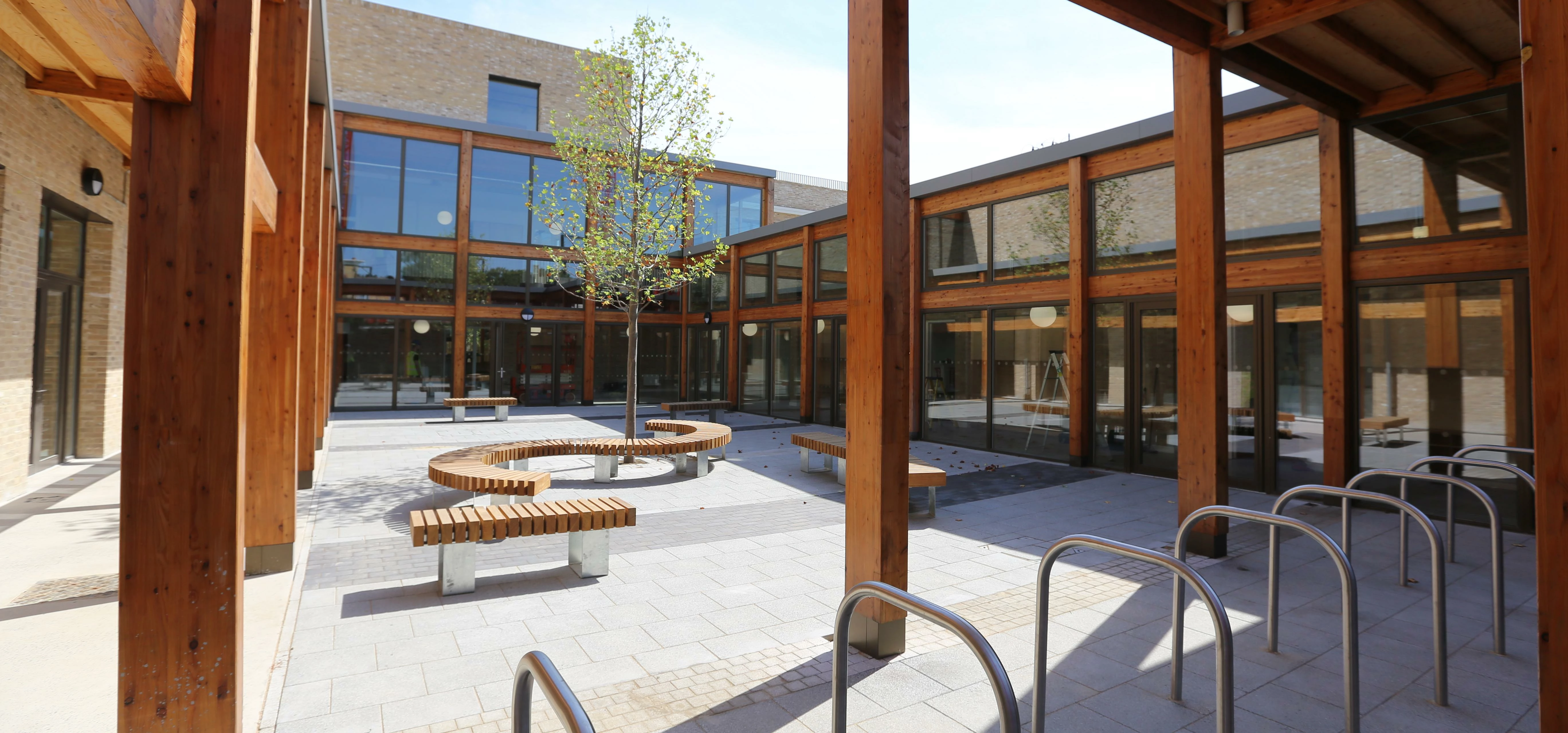 The central courtyard at Hawley Primary School.