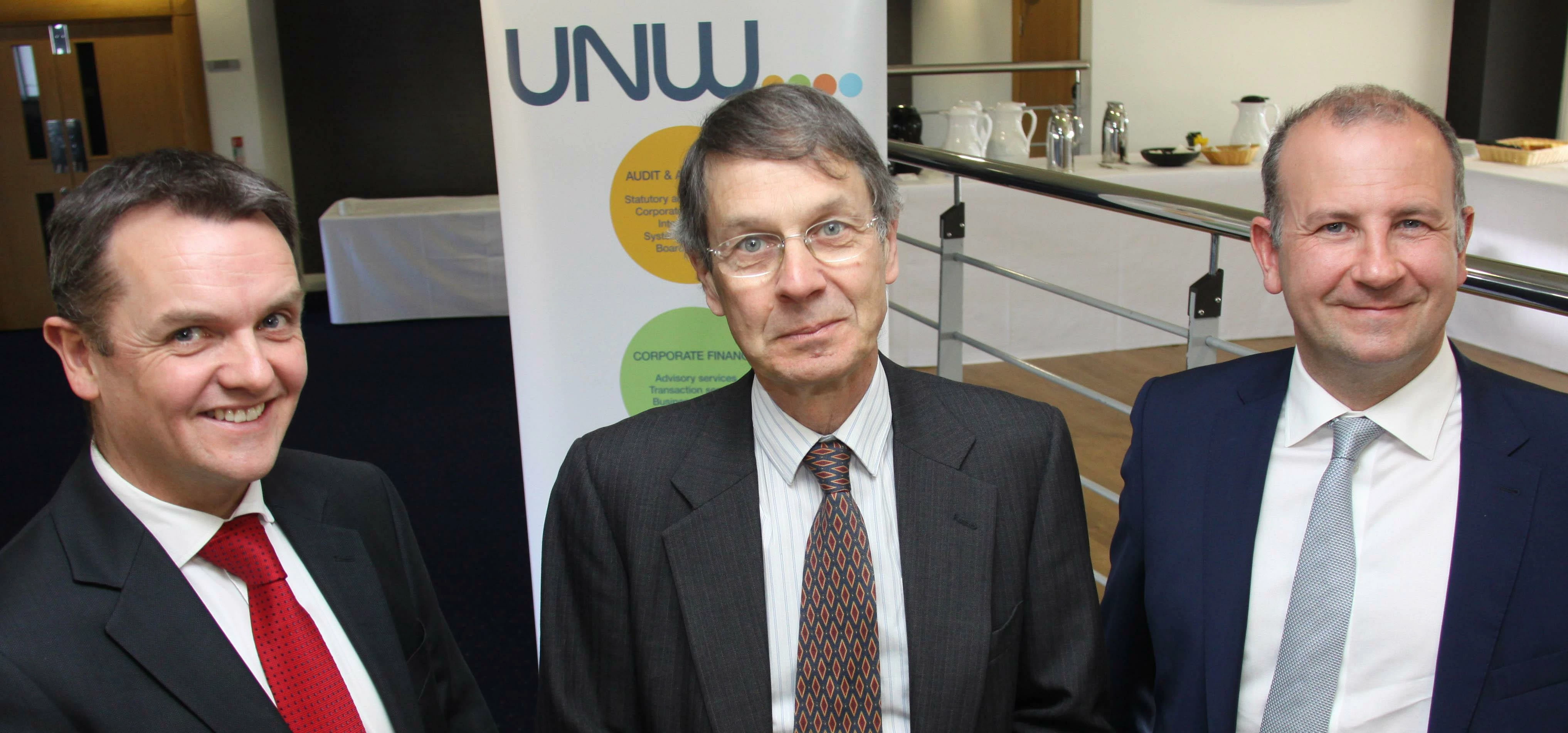 Tax men: (L-R) Lee Muter, employment taxes partner at UNW, John Whiting OBE, tax director of the UK