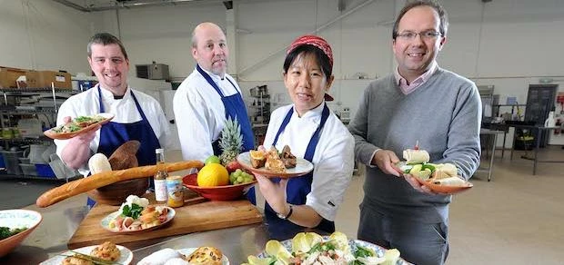 Tom Bell, chef; David McMaster, head chef; Vivian Lee, chef and Bruce Salt, director, at Salt's Cate